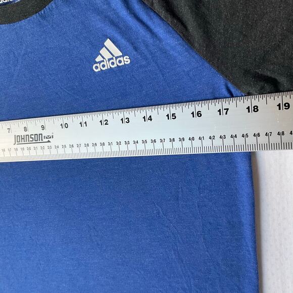 Adidas Big Kid’s Short Sleeve Crewneck T-shirt size M (10/12), Blue & Gray - Picture 2 of 6